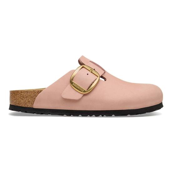  버켄스탁 뮬/슬리퍼 보스턴 빅 버클 누벅 가죽 내로우 클로그 - BIRKENSTOCK