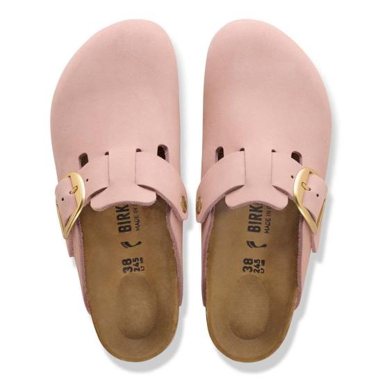  버켄스탁 뮬/슬리퍼 보스턴 빅 버클 누벅 가죽 내로우 클로그 - BIRKENSTOCK