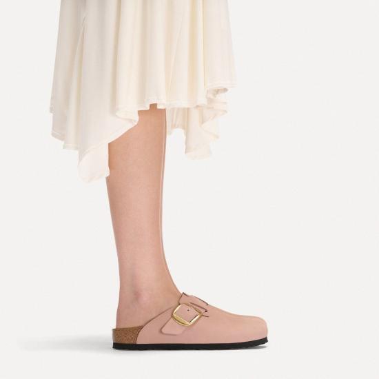  버켄스탁 뮬/슬리퍼 보스턴 빅 버클 누벅 가죽 내로우 클로그 - BIRKENSTOCK
