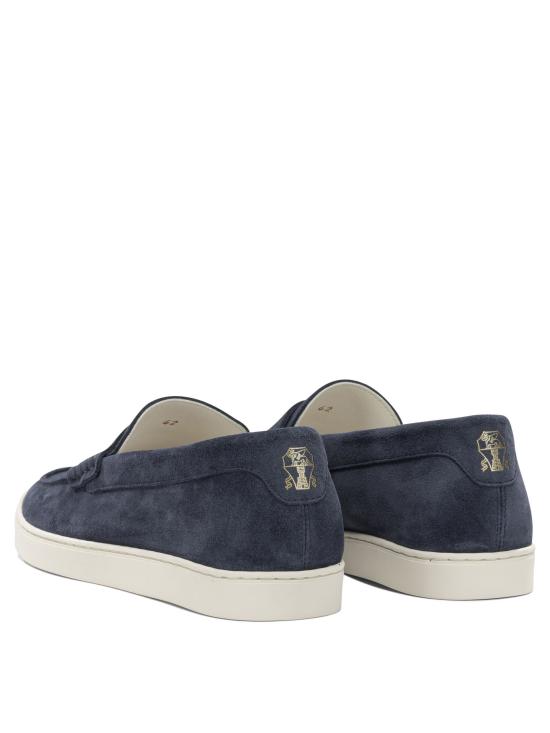 26FW 브루넬로 쿠치넬리 스웨이드 로퍼 스니커즈 MZUSOLP312C8862X BLUE - BRUNELLO CUCINELLI