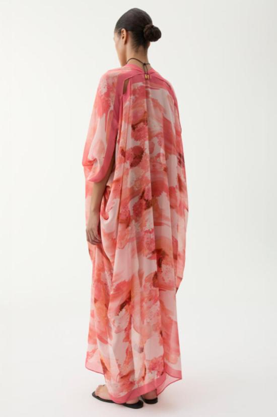  로데브예 롱 원피스 Rodebjer Agave Caftan 흐릿한 꽃 살구 - RODEBJER