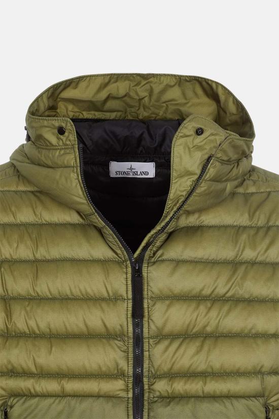  스톤 아일랜드 숏패딩 립스톱 나일론 다운 재킷 올리브 그린 - STONE ISLAND