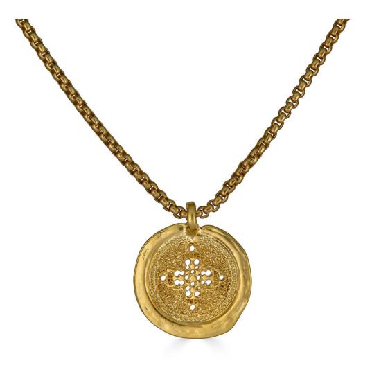  로니 폴 주얼리 목걸이/팬던트 필리그리 코인 목걸이 무광 골드 - LONI PAUL JEWELRY