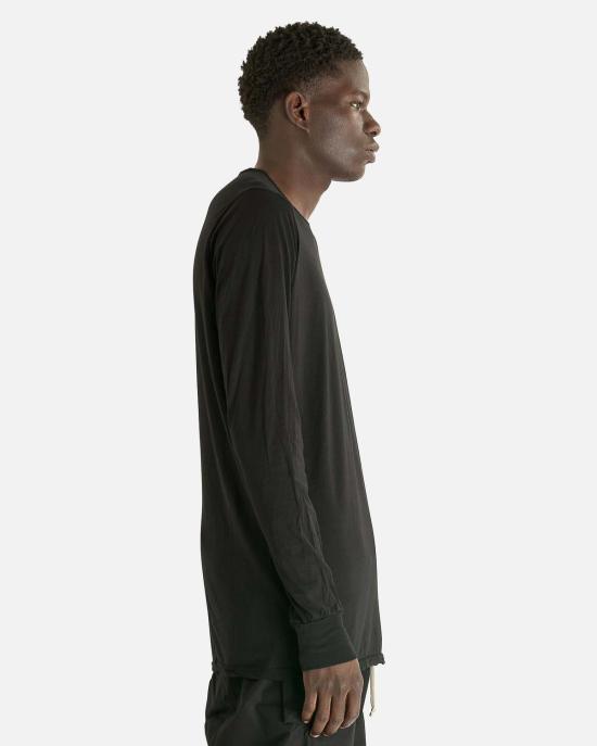  릭 오웬스 긴팔 티셔츠 레벨  블랙 - RICK OWENS