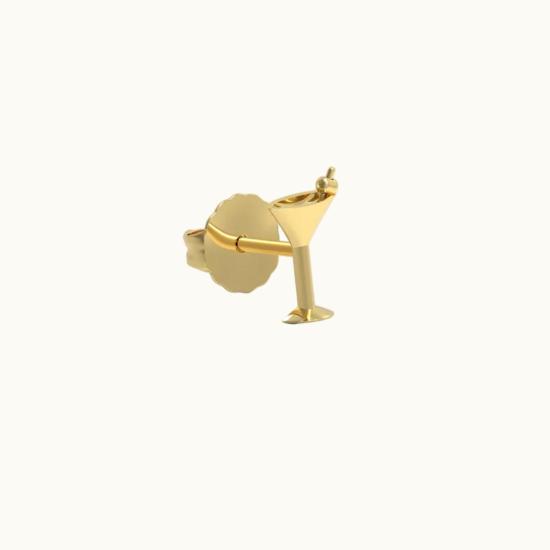  Whit Jewelry 싱글 이어링 화이트 주얼리 마티니 스터드 귀걸이 14K 옐로우 골드