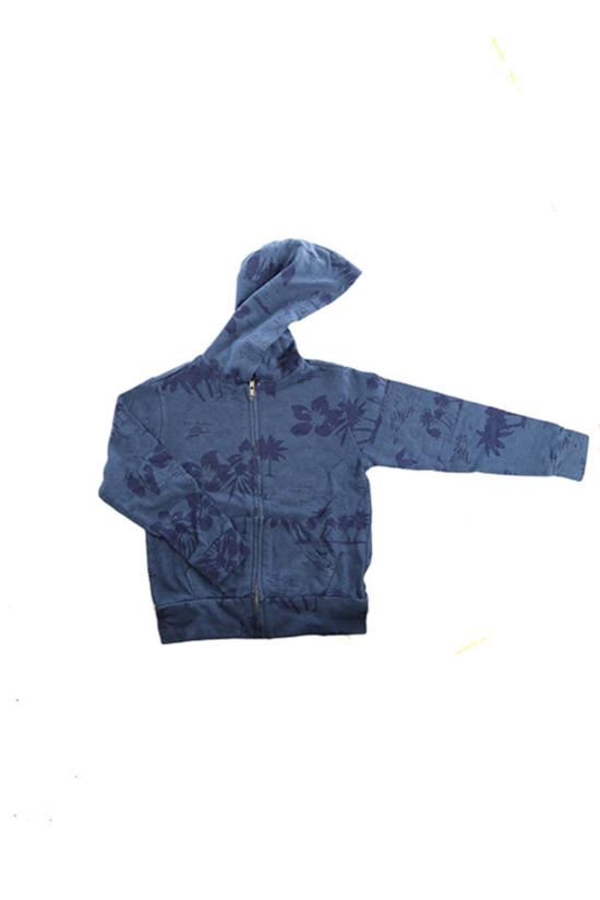  먼로우 후드 티셔츠 Monrow Zip Hoody 하와이안 프린트/블루