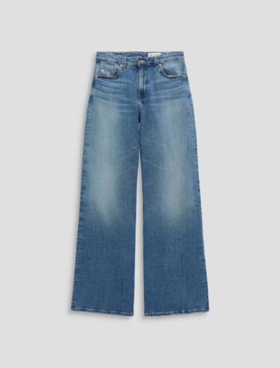 아드리아노 골드슈미드 데님 팬츠 Ag Jeans Saige 와이드 레그 진 아메리칸 웨스트 - ADRIANO GOLDSCHMIED