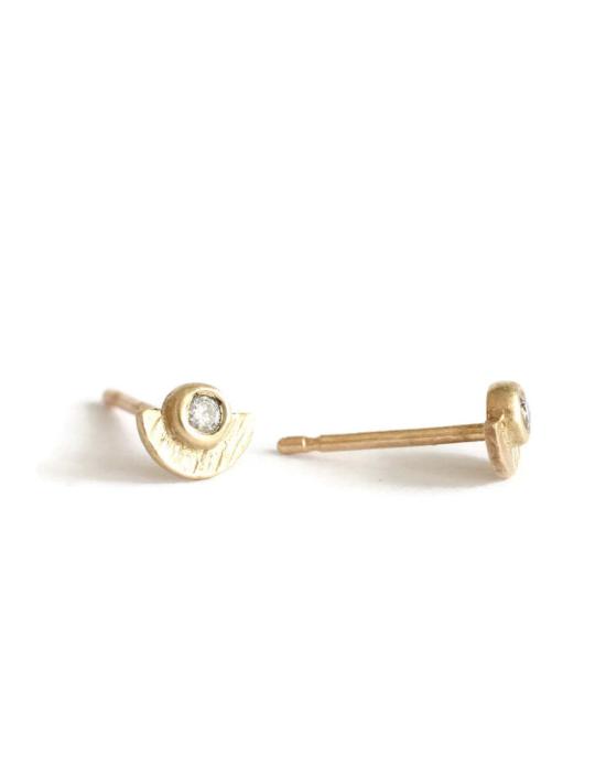  Linn Designs 이어링 린 디자인 선샤인 다이아몬드 스터드 귀걸이 14k 옐로우 골드 - OTHER BRANDS