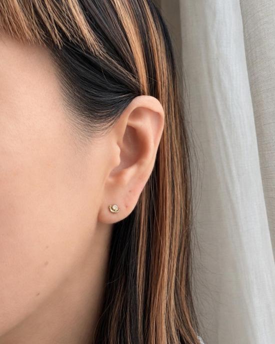  Linn Designs 이어링 린 디자인 선샤인 다이아몬드 스터드 귀걸이 14k 옐로우 골드 - OTHER BRANDS