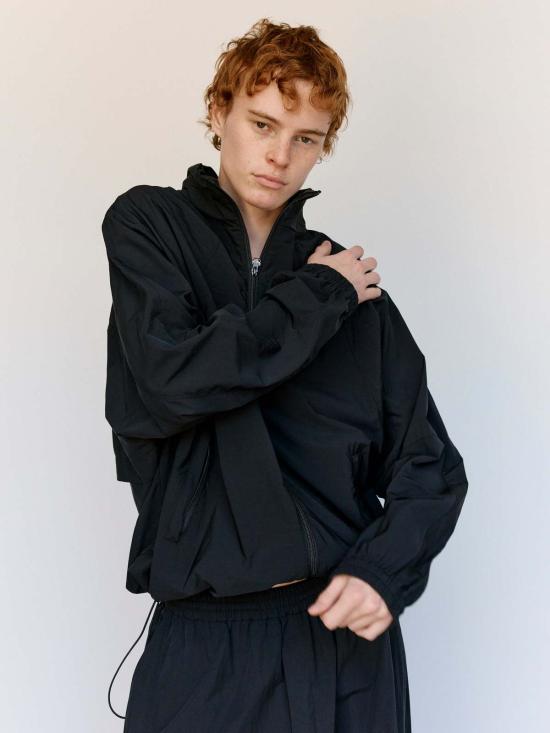  MM6 메종마르지엘라 자켓 Mm6 메종 마르지엘라 블랙 나일론 윈드브레이커 재킷 - MM6 MAISON MARGIELA