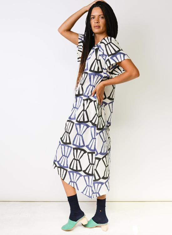  시크 콜렉티브 미디 원피스 Seek Collective Leta Dress Bialetti Print - SEEK COLLECTIVE