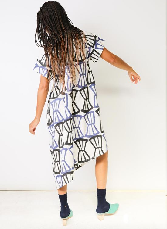  시크 콜렉티브 미디 원피스 Seek Collective Leta Dress Bialetti Print - SEEK COLLECTIVE