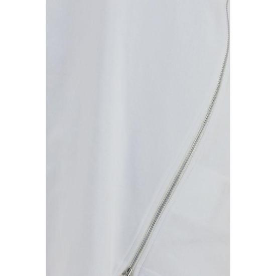 26SS 꼼데가르송 반팔 티셔츠 Comme Des Garçons 코튼 티셔츠, 사이드 지퍼 화이트 - COMME DES GARCONS