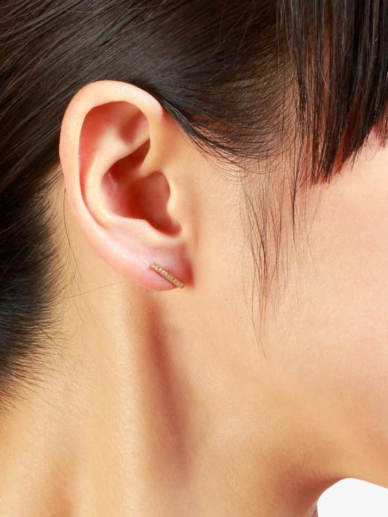 Satomi Kawakita 이어링 롱 다이아몬드 바 스터드 골드 - OTHER BRANDS