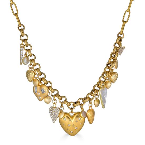  로니 폴 주얼리 목걸이/팬던트 풀 하트 참 목걸이 골드 - LONI PAUL JEWELRY