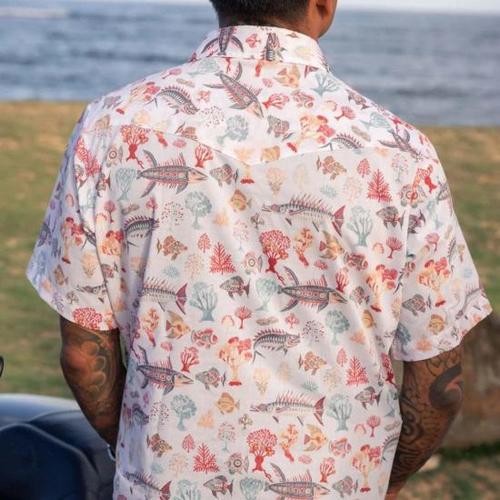  Western Aloha 셔츠 웨스턴 알로하 리프 레이지 반팔 스냅  리프 - OTHER BRANDS