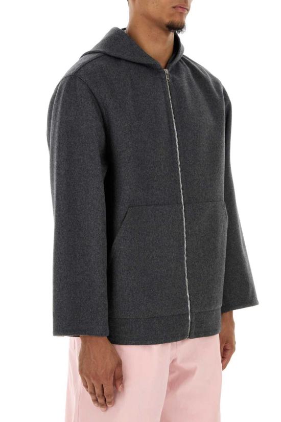  보테가베네타 자켓 보테가 베네타 다크 그레이 울 스웨트셔츠 차콜 멜란지 - BOTTEGA VENETA