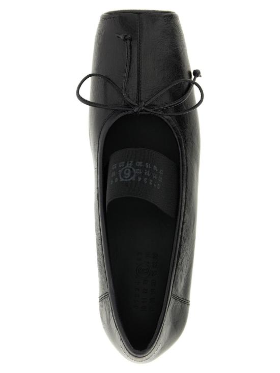  MM6 메종마르지엘라 플랫 슈즈 Mm6 메종 마르지엘라 송아지 가죽 발레 플랫 블랙 - MM6 MAISON MARGIELA
