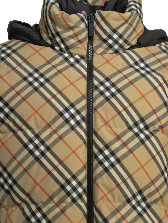 26FW 버버리 숏패딩 스노든 체크 양면 재킷 및 코트 베이지 - BURBERRY