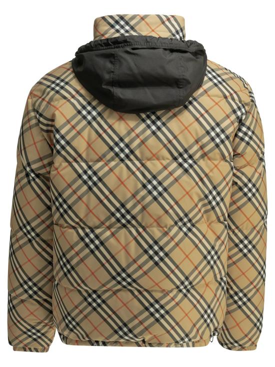 26FW 버버리 숏패딩 스노든 체크 양면 재킷 및 코트 베이지 - BURBERRY
