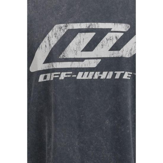  오프화이트 반팔 티셔츠 레이싱 스케이트 티셔츠 그레이 - OFF WHITE