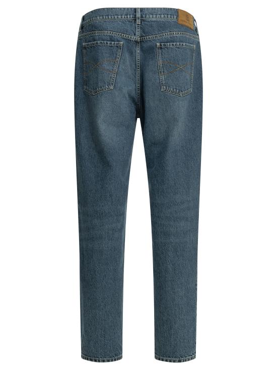 26FW 브루넬로 쿠치넬리 데님 팬츠 스트레이트 레그 진 블루 - BRUNELLO CUCINELLI
