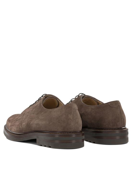 26FW 브루넬로 쿠치넬리 드레스 슈즈 스웨이드 브로그 레이스업 슈즈 브라운 - BRUNELLO CUCINELLI