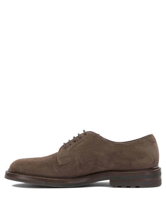 26FW 브루넬로 쿠치넬리 드레스 슈즈 스웨이드 브로그 레이스업 슈즈 브라운 - BRUNELLO CUCINELLI