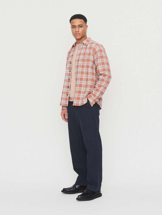  한센 가먼츠 긴팔 셔츠 레이몬드 루즈컷 셔츠 레드 체크 - HANSEN GARMENTS