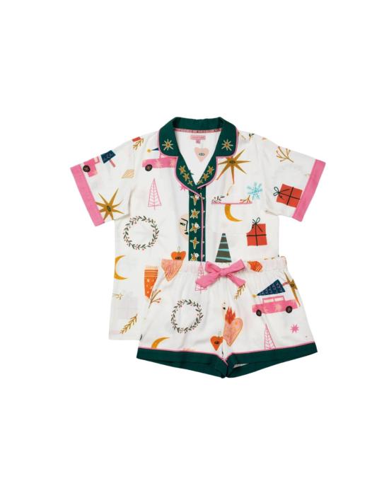  케이티 키메 언더웨어 Katie Kime Mod Holiday Pajama Shorts Set Multi