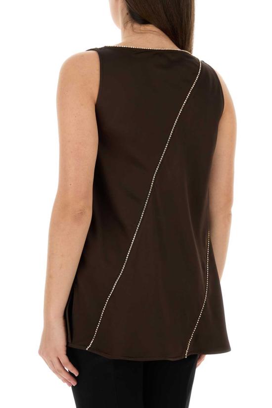  질샌더 민소매 티셔츠 질 샌더 초콜릿 비스코스 탑 플럼 - JIL SANDER