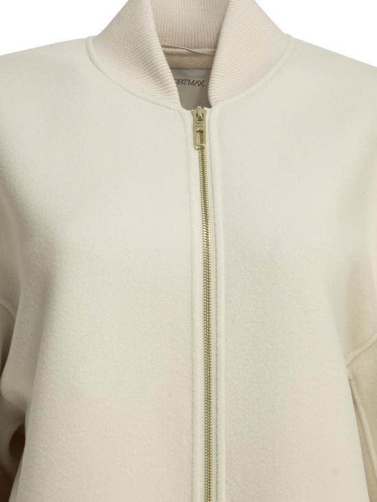 26FW 막스마라 스포츠막스 아우터 버진 울 봄버 재킷, 재킷 및 코트 (화이트) - SPORTMAX