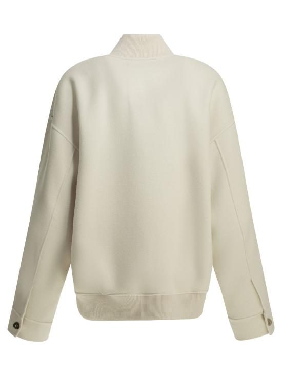 26FW 막스마라 스포츠막스 아우터 버진 울 봄버 재킷, 재킷 및 코트 (화이트) - SPORTMAX