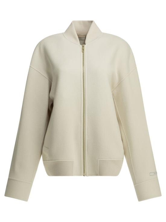 26FW 막스마라 스포츠막스 아우터 버진 울 봄버 재킷, 재킷 및 코트 (화이트)