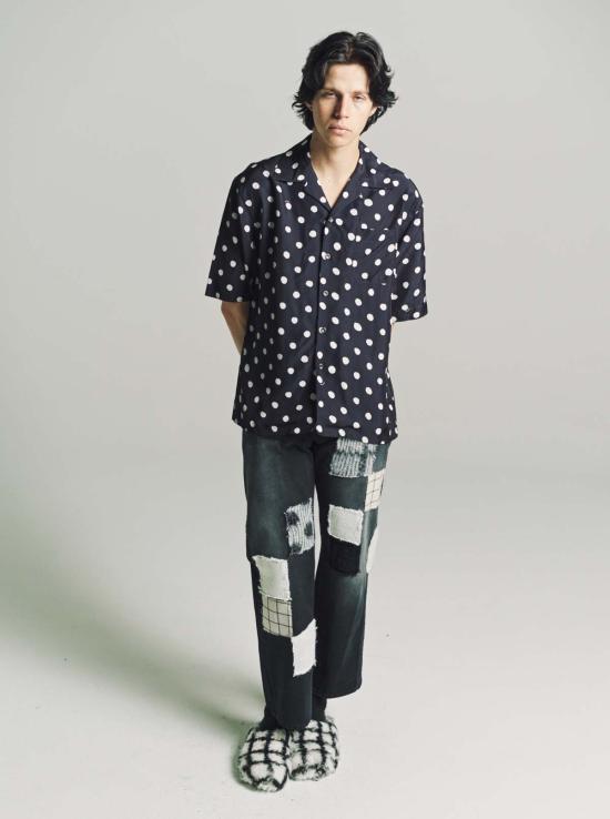  마르니 데님 블랙워시 모헤어 패치 팬츠 - MARNI