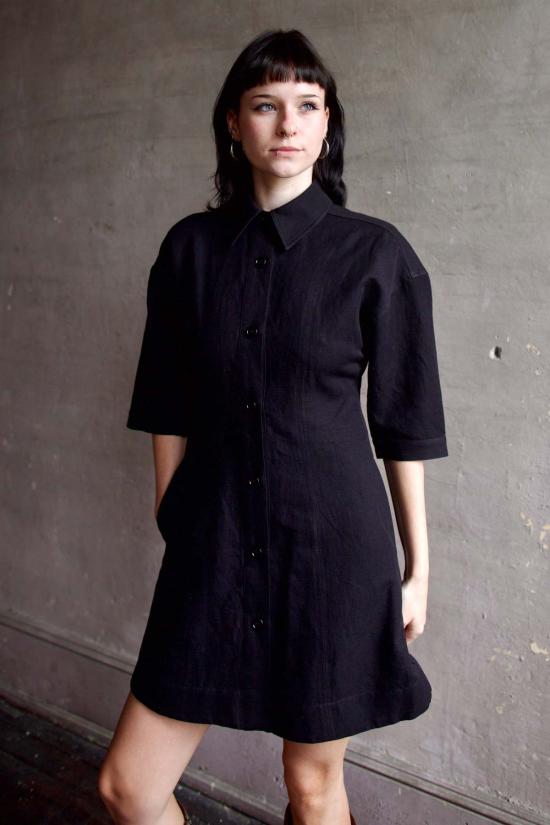  어피스 어파트 숏 원피스 Apiece Apart Luz 미니 드레스 블랙 - APIECE APART