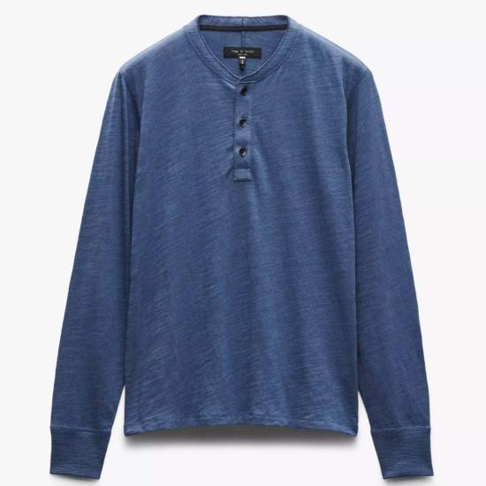  랙앤본 폴로 티셔츠 Rag & Bone 클래식 플레임 헨리 워른 인디고