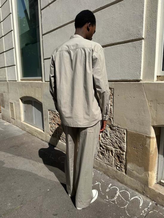  오피신 제네랄 셔츠 Officine Generale Jahlan Light Toile Co 포플린  Galet - OFFICINE GENERALE