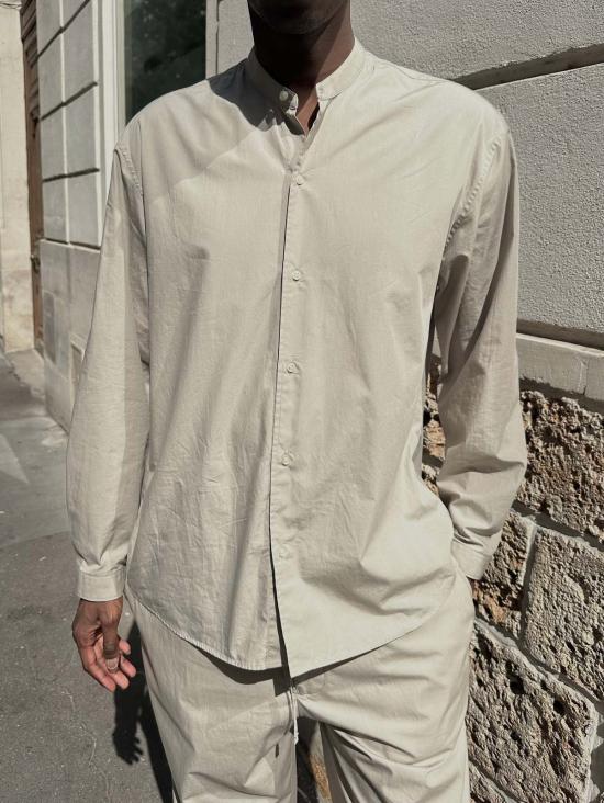  오피신 제네랄 셔츠 Officine Generale Jahlan Light Toile Co 포플린  Galet - OFFICINE GENERALE