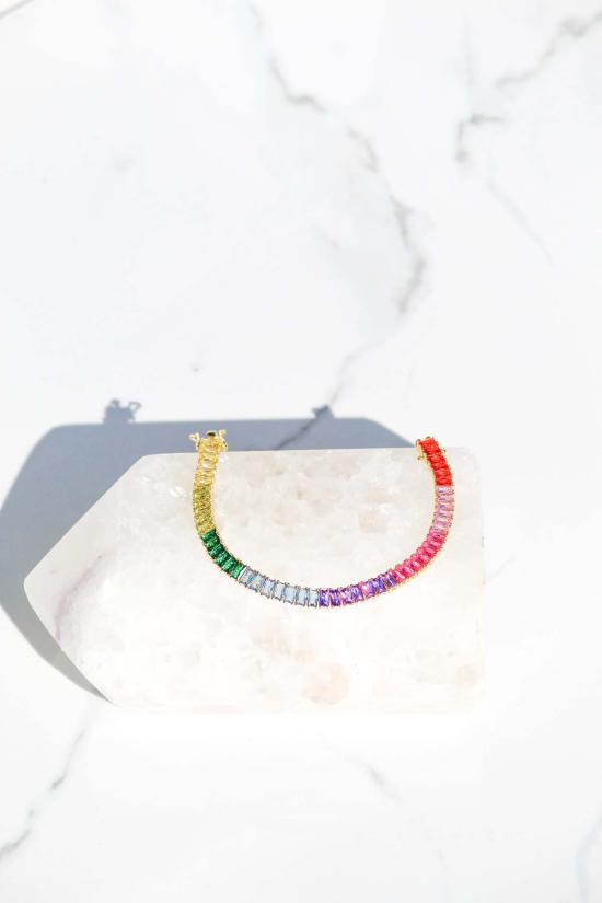  네이티브잼 팔찌 네이티브 젬 테니스  프리즘/골드 - NATIVE GEM