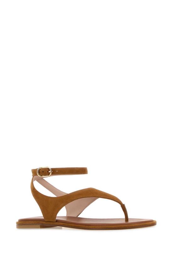  스튜어트 와이츠먼 슈즈 카멜 스웨이드 말리 쪼리 샌들 - STUART WEITZMAN