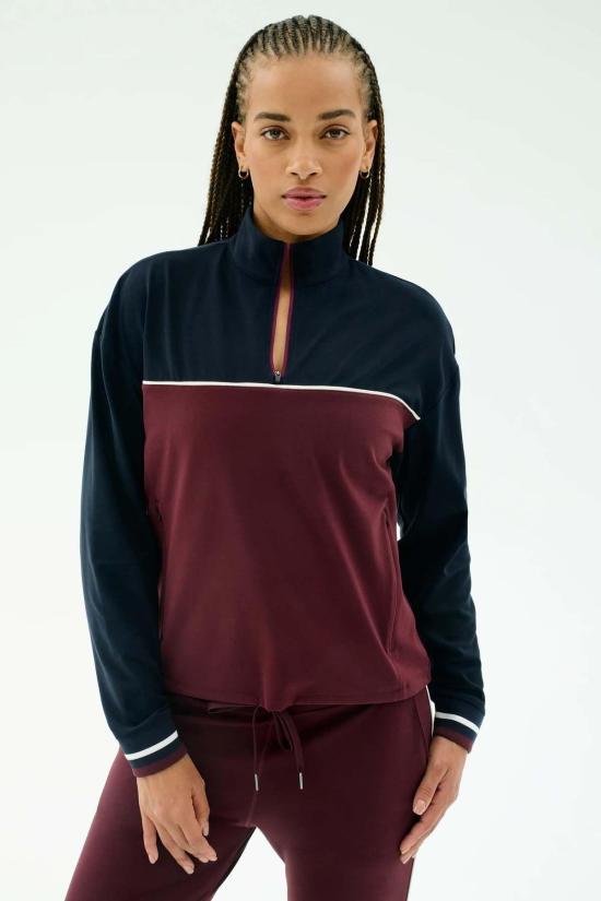  스플리츠 59 자켓 Splits 59 Millie Airweight Half Zip Jacket Dk Cherry/Indigo - SPLITS 59