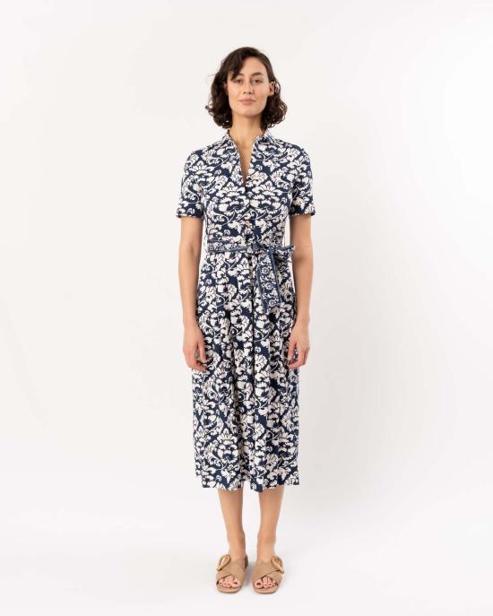  emporio sirenuse 롱 원피스 엠포리오 시레누세 클라우디아 드레스 로터스 플라워 다크 블루 - OTHER BRANDS