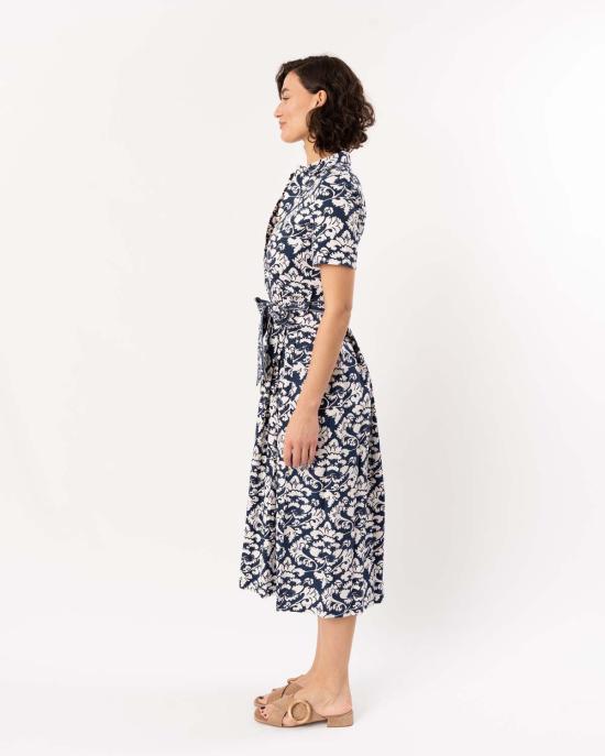  emporio sirenuse 롱 원피스 엠포리오 시레누세 클라우디아 드레스 로터스 플라워 다크 블루 - OTHER BRANDS