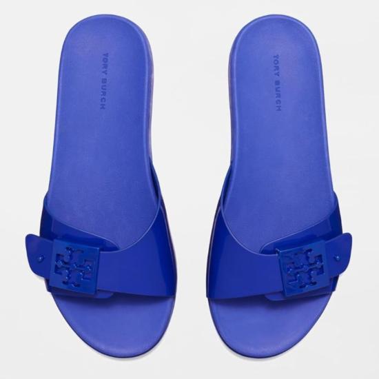 26SS 토리버치 뮬/슬리퍼 멜로우 버클 슬라이드 샌들 다크 블루 - TORY BURCH