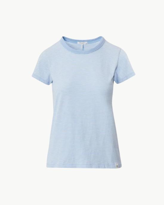  랙앤본 반팔 티셔츠 Rag & Bone 슬럽 스트라이프 티셔츠 파우더 블루 멀티