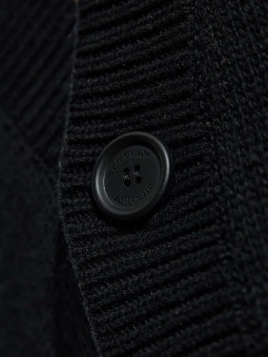  오프화이트 가디건 00 글라이드 다이어그 바스 니트  블랙/화이트 - OFF WHITE