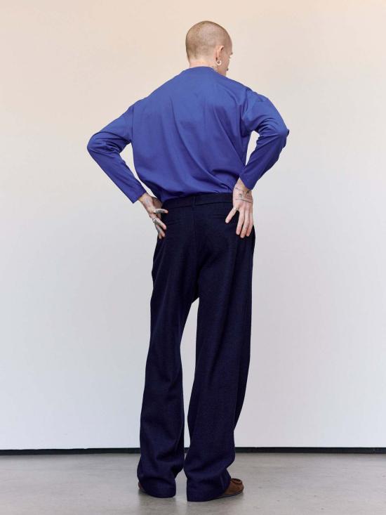  질샌더 긴팔 티셔츠 질 샌더 블루벨 코튼 모크넥 - JIL SANDER