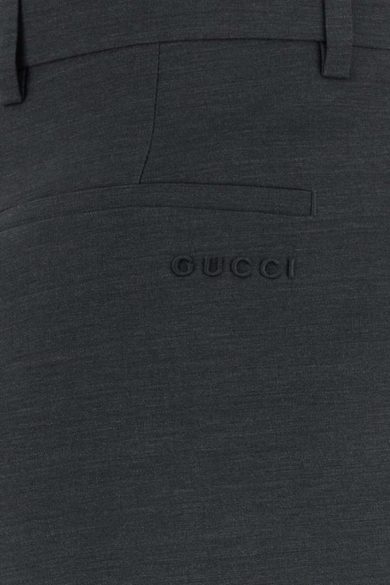  구찌 스트레이트 팬츠 그래파이트 울  미디엄 그레이 - GUCCI