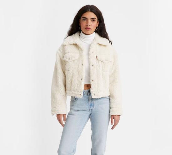  리바이스 코트 Levi's Baby Bubble Sherpa Trucker Jacket 코코넛 밀크 - LEVI'S